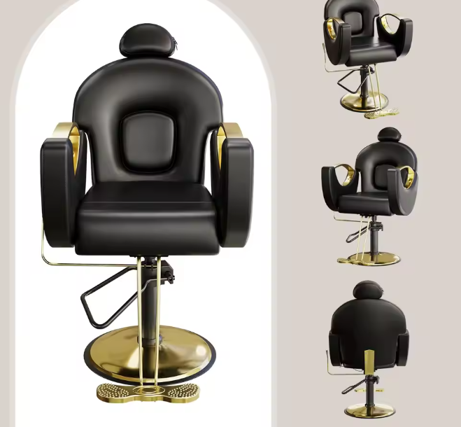 Commercial Barber Chair Reclining & 360&deg; Swivel, Heavy Duty Hydraulic Salon Chair With Adjustable Height For Haircut Shampoo